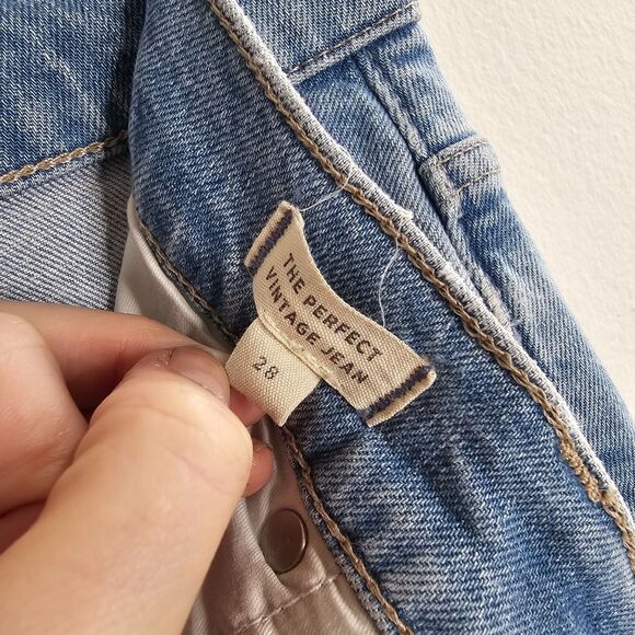 Madewell Medium-Blue Wash The Perfect Vintage Jeans Raw Hem Edition High Rise 28 - Picture 9 of 14